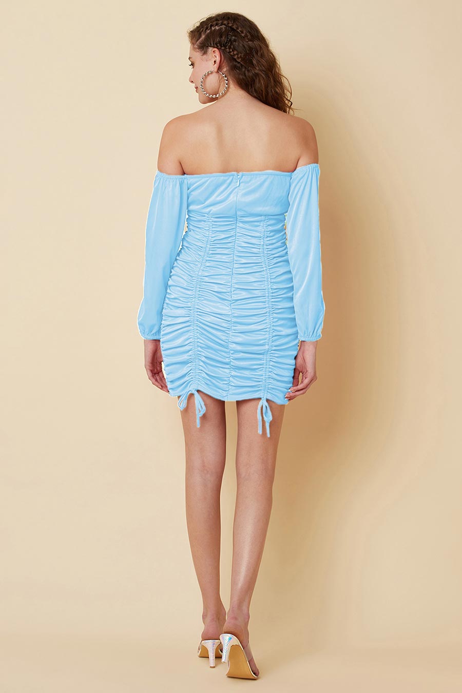 Sky Blue Ruche Dress