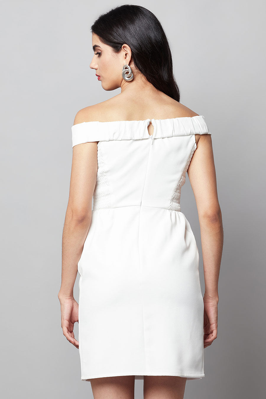 White Off-shoulder Mini Dress