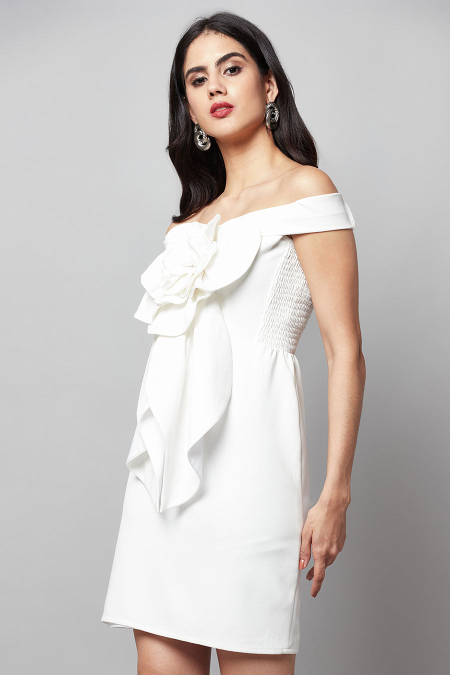 White Off-shoulder Mini Dress