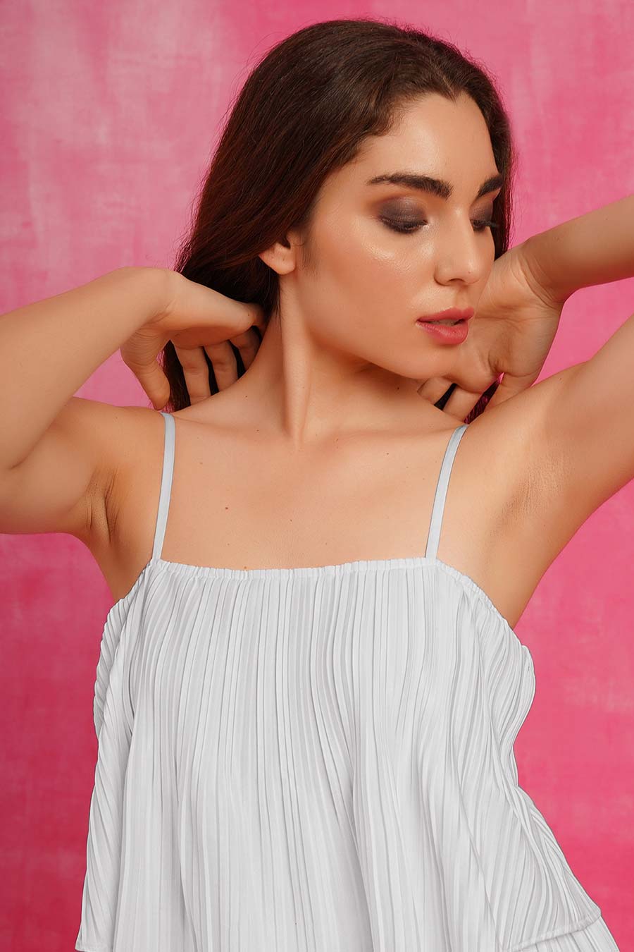 Grey Off-shoulder Pleated Jumpsuit