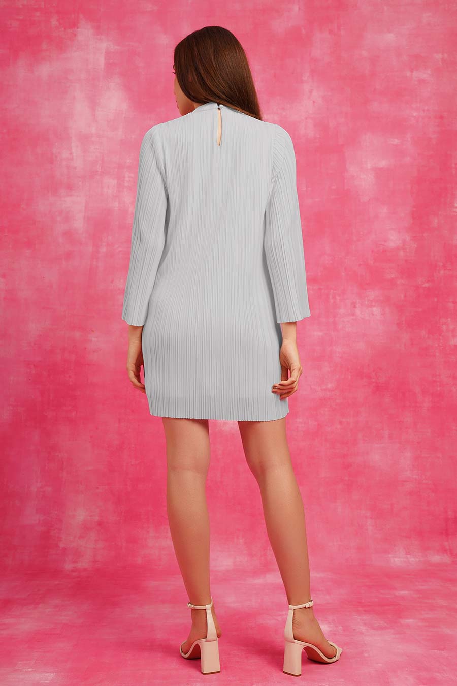 Silver Pleated Dress