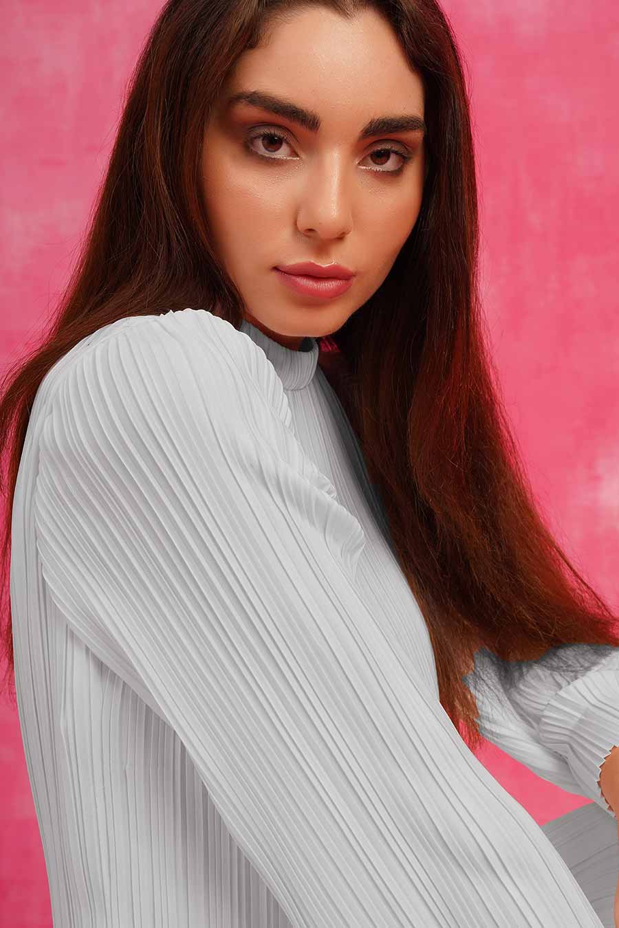 Silver Pleated Dress