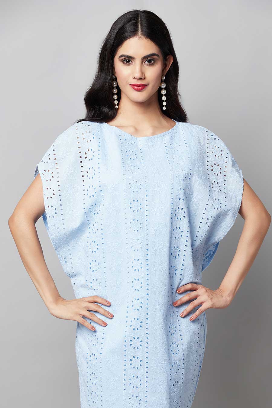 Light Blue Schiffli Dress