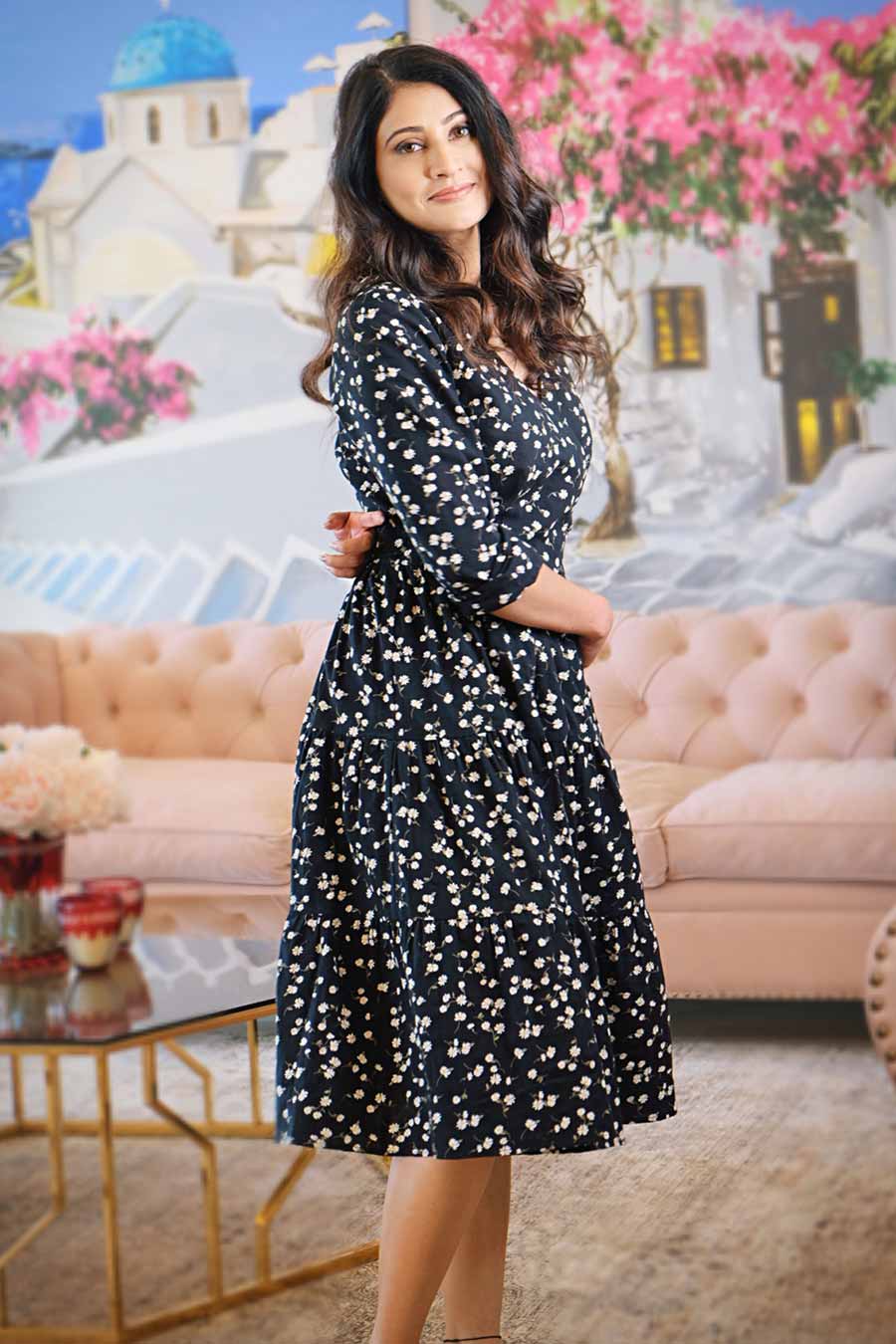 Black Printed Maxi Dress