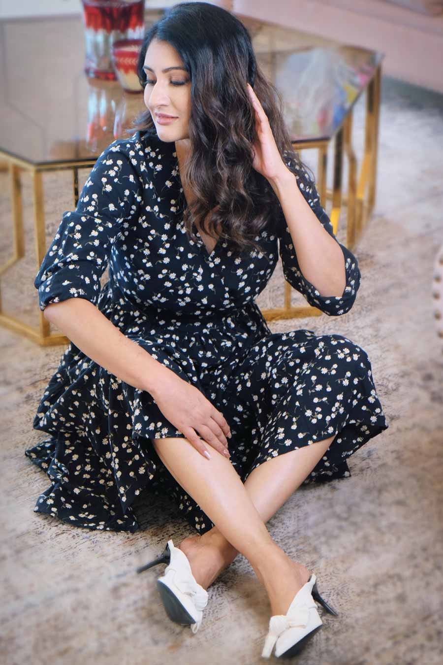 Black Printed Maxi Dress