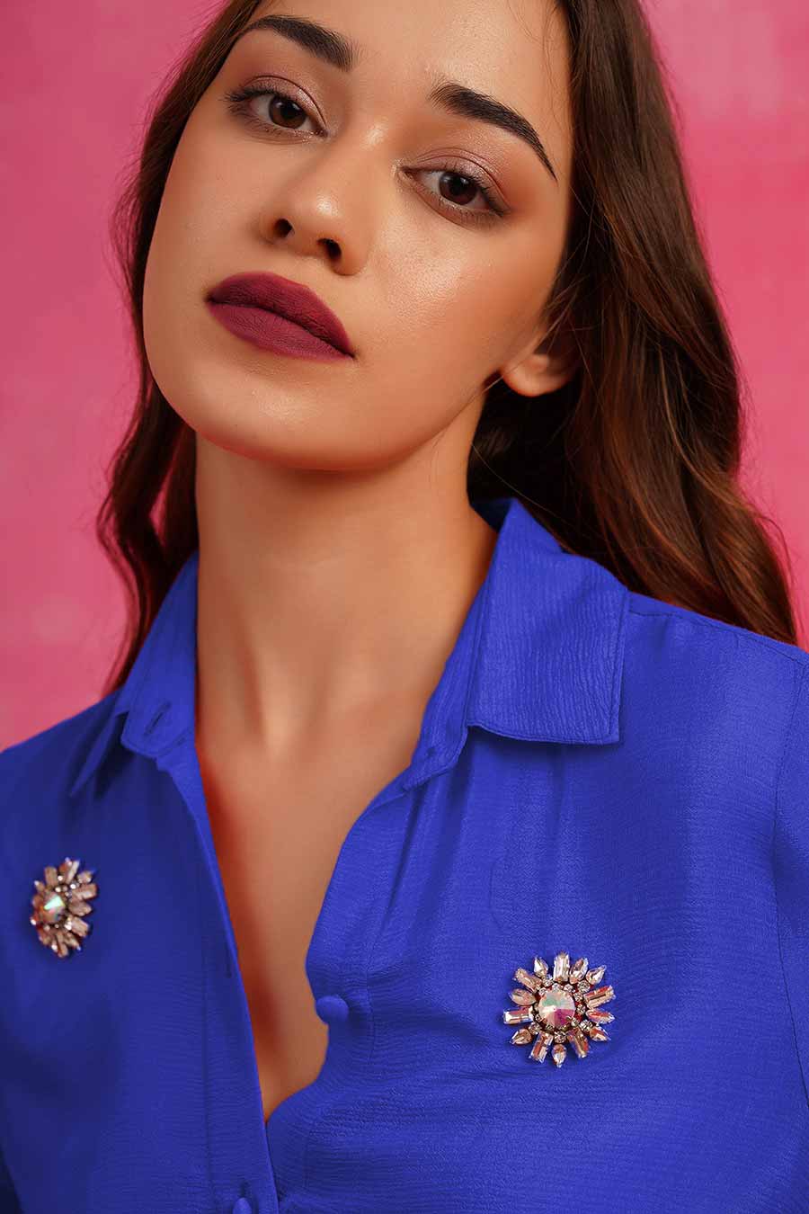 Blue Hand-Embroidered Shirt