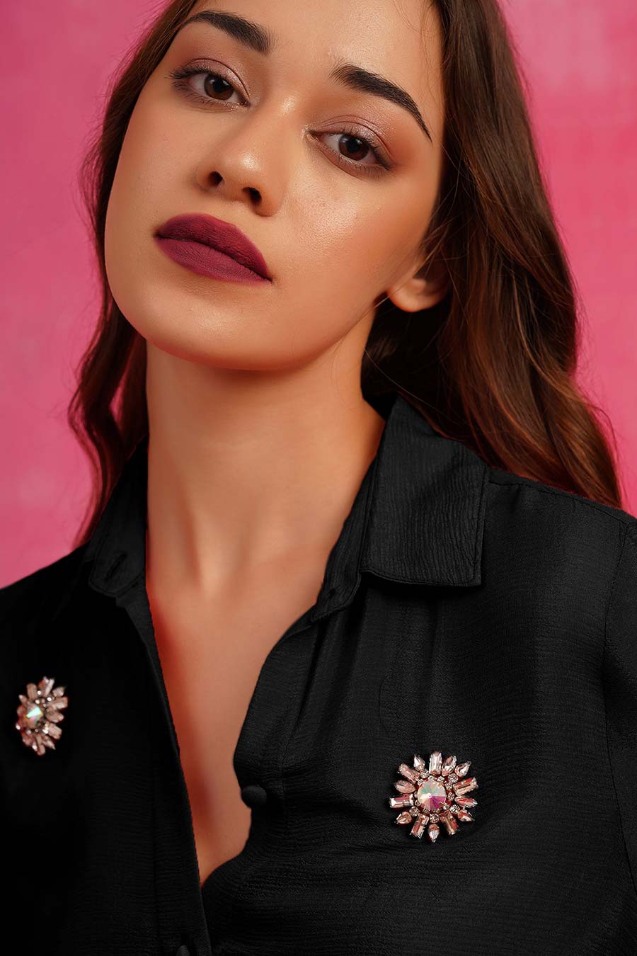 Black Hand-Embroidered Shirt