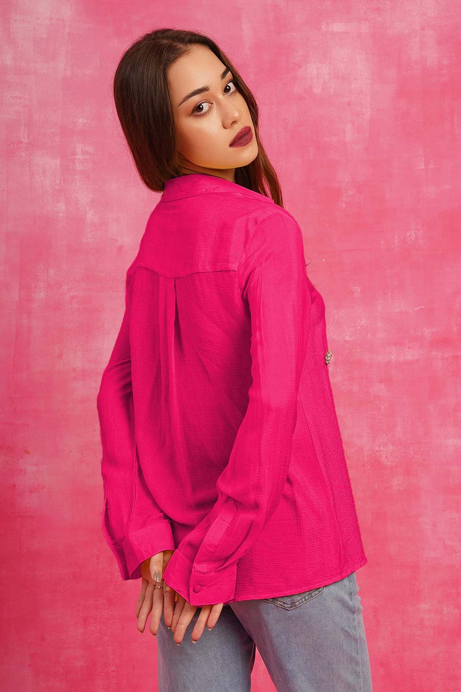 Pink Embellished Shirt