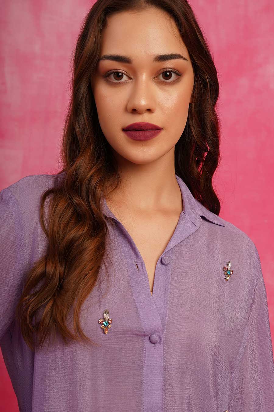 Lavender Embroidered Shirt