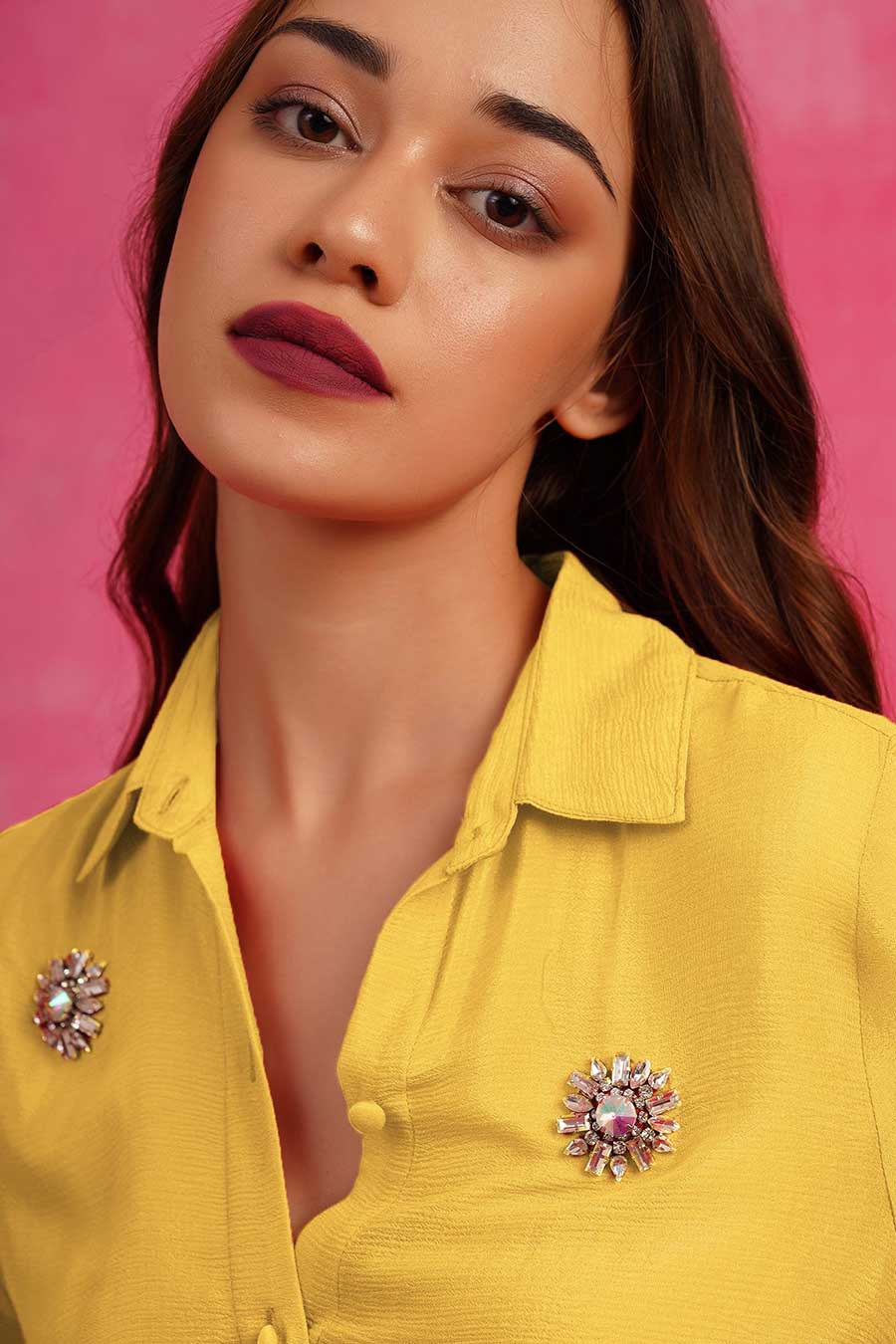 Yellow Hand-Embroidered Shirt