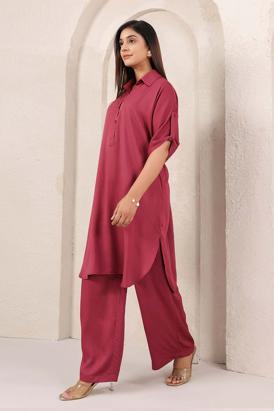 Wine Tunic & Pant Co-Ord Set