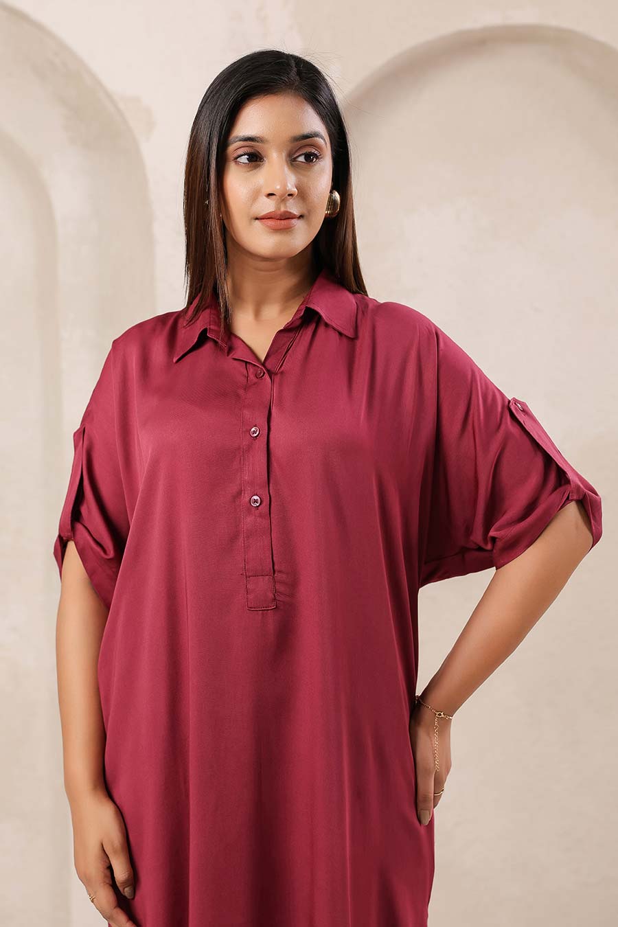 Wine Tunic & Pant Co-Ord Set