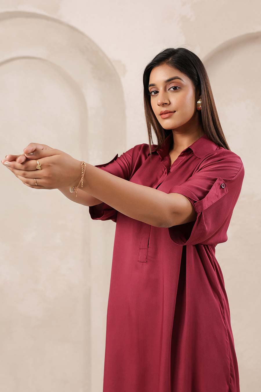 Wine Tunic & Pant Co-Ord Set
