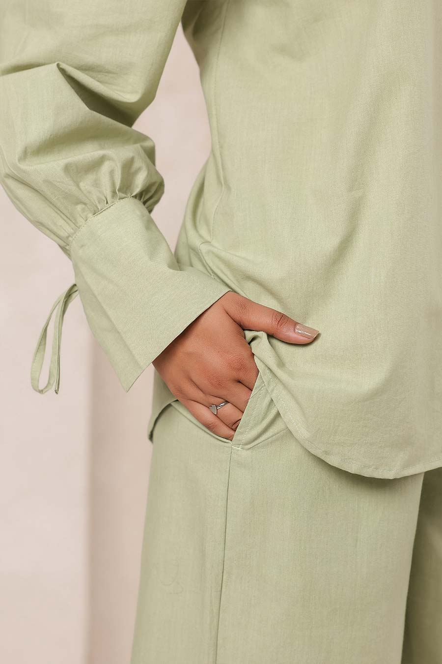 Sage Green Cotton Classic Co-Ord Set