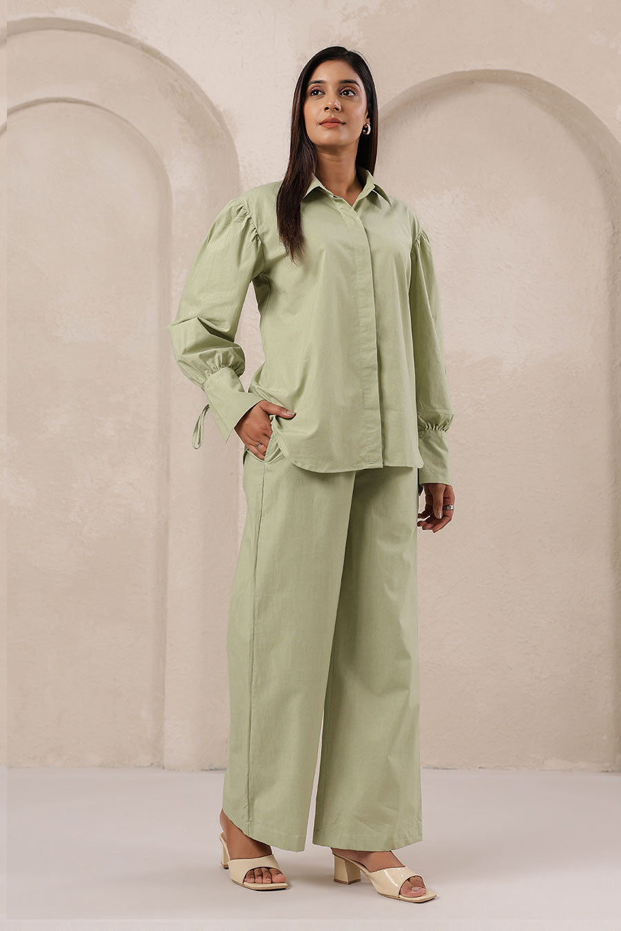 Sage Green Cotton Classic Co-Ord Set