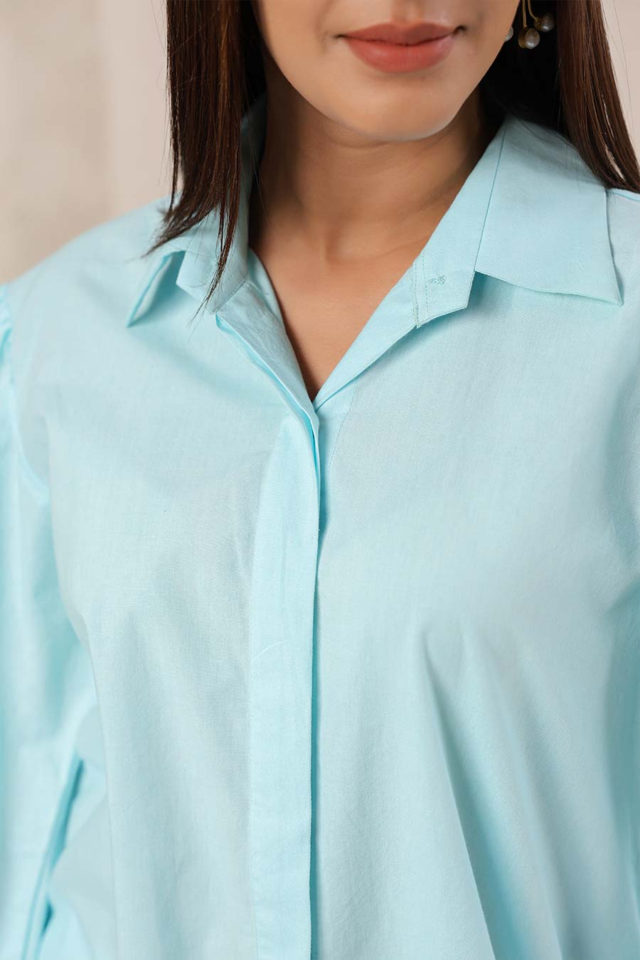 Sky Blue Cotton Classic Co-Ord Set