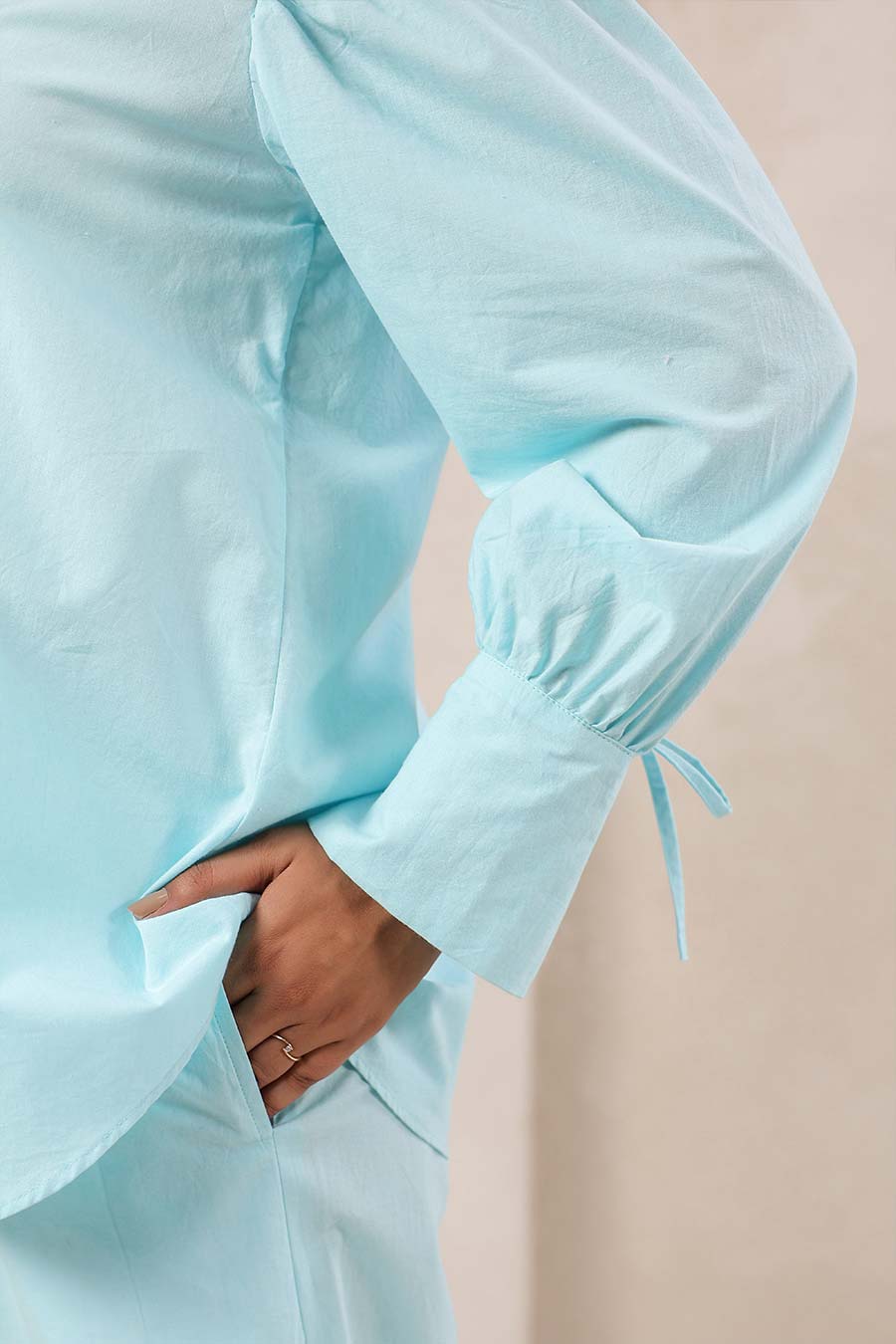 Sky Blue Cotton Classic Co-Ord Set