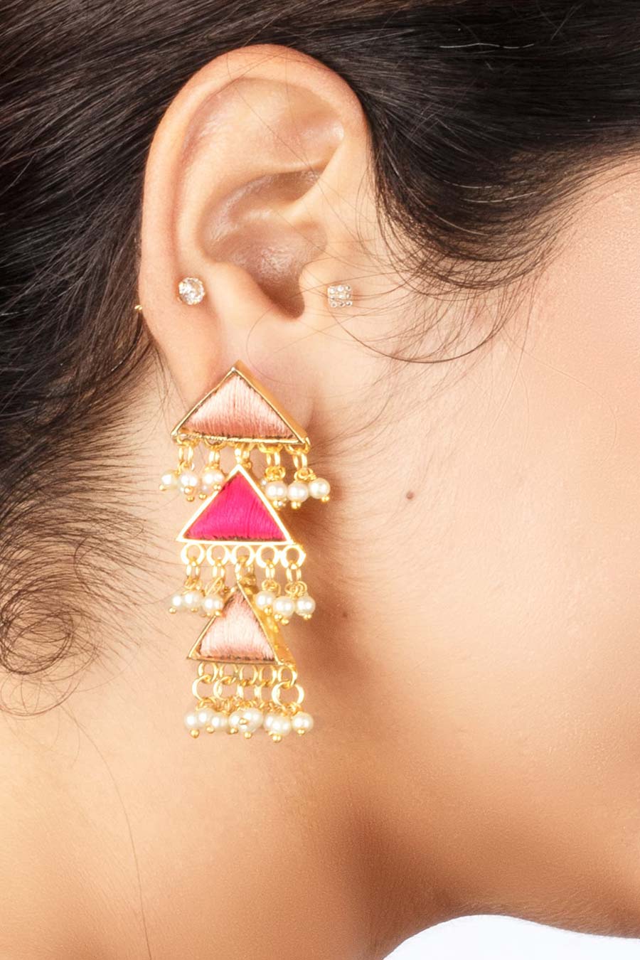 Peach Dream Danglers Earrings