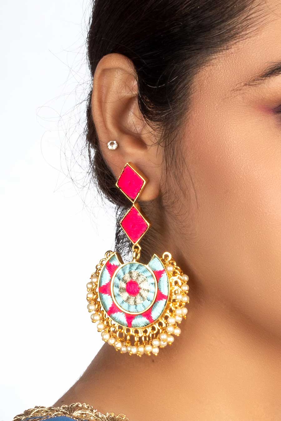 Sky Petal Chandbali Earrings