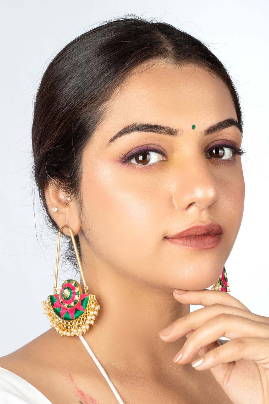 Green Ivy Chandbali Earrings