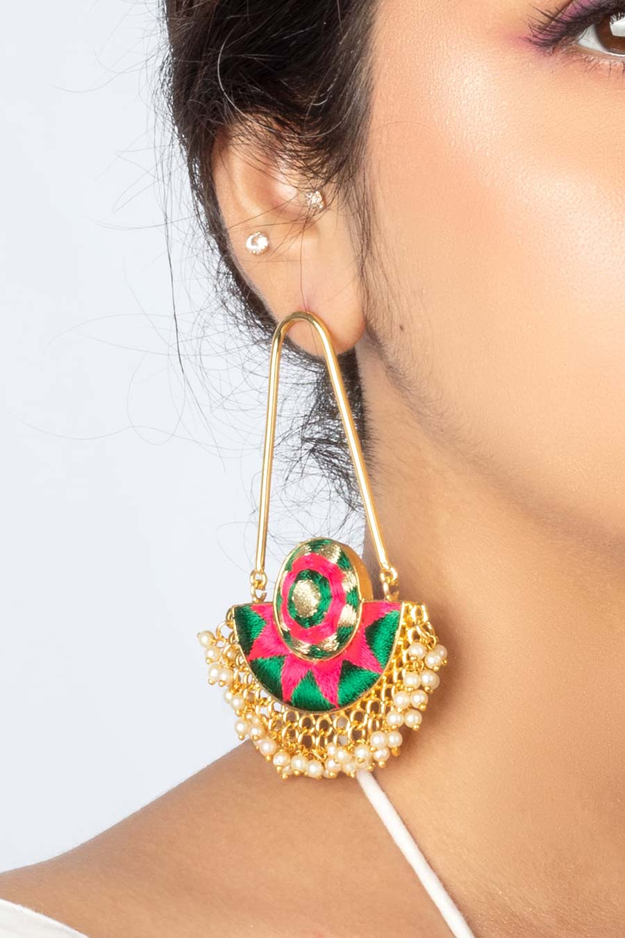 Green Ivy Chandbali Earrings