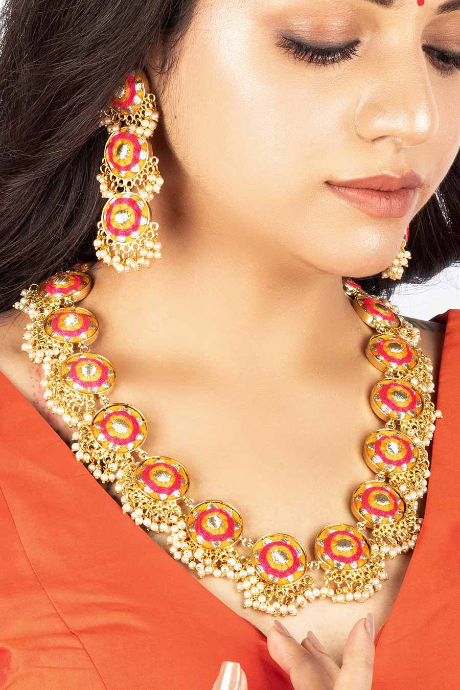 Marigold Garden Handcrafted Necklace Set