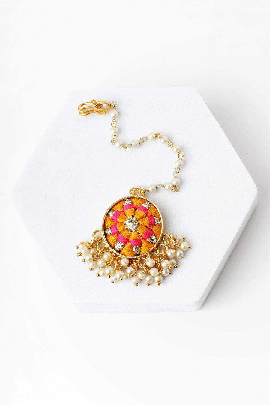 Golden Bloom Maang Teeka