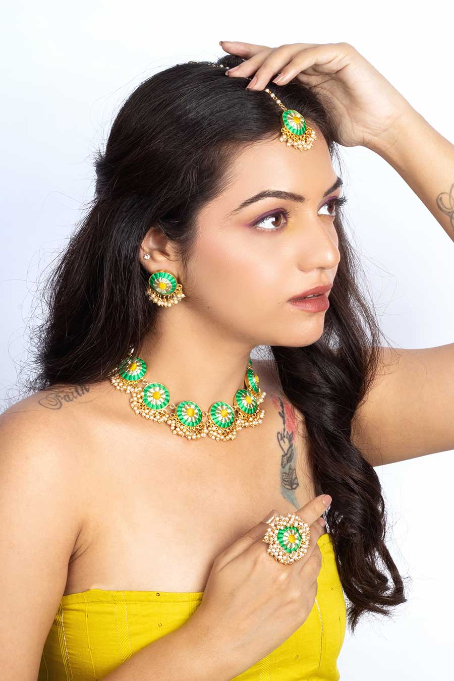 Zest Bloom Green & Yellow Ring