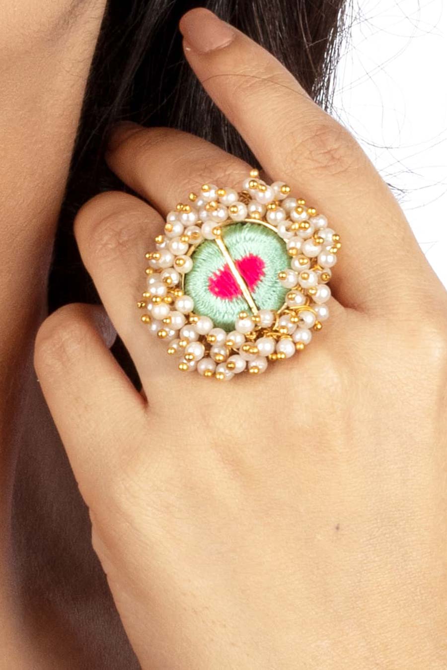 Blush Ice Embroidered Ring