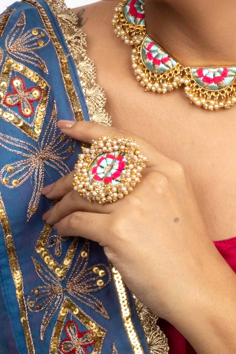 Sky Blue & Persian Pink Ring