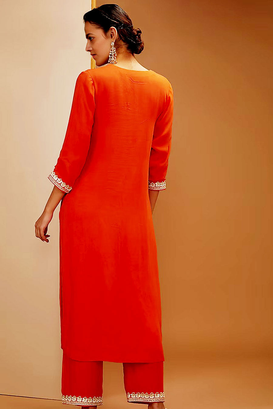 Red Gota-Patti Embroidered Kurta Set