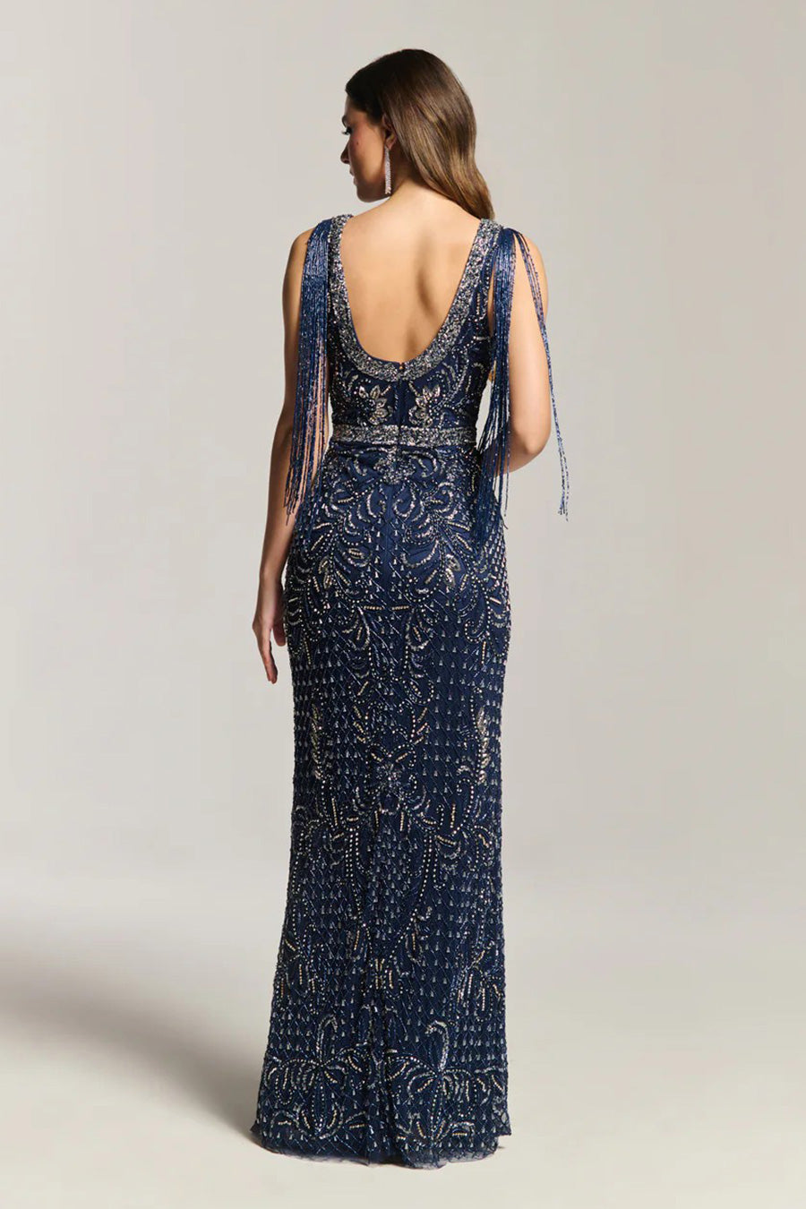 Navy Luxe Embellished Gown