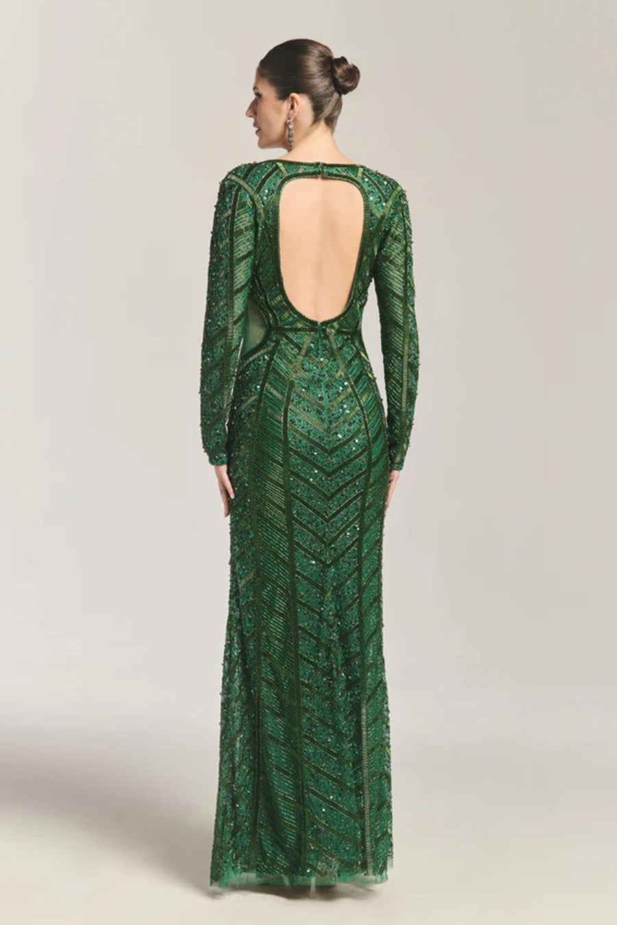 Elegant Luxe Green Embellished Gown