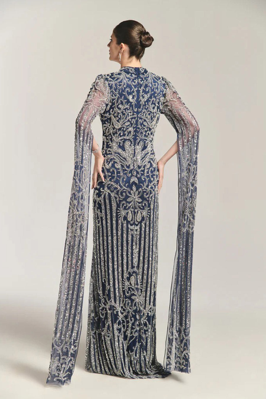 Elizabeth Embellished Blue Angel Gown