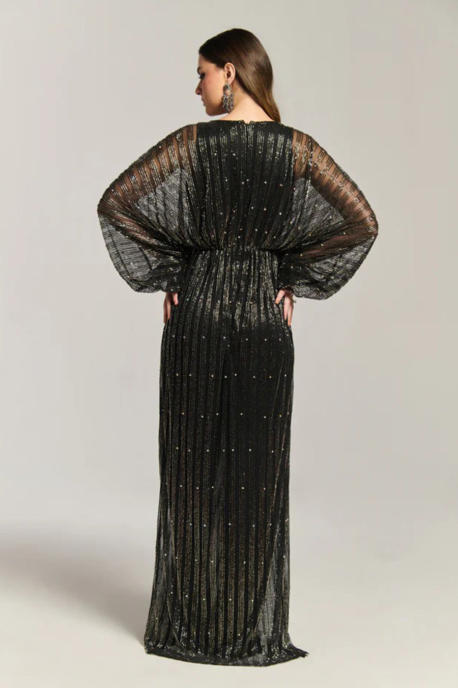 Arabian Nights Black Embellished Gown