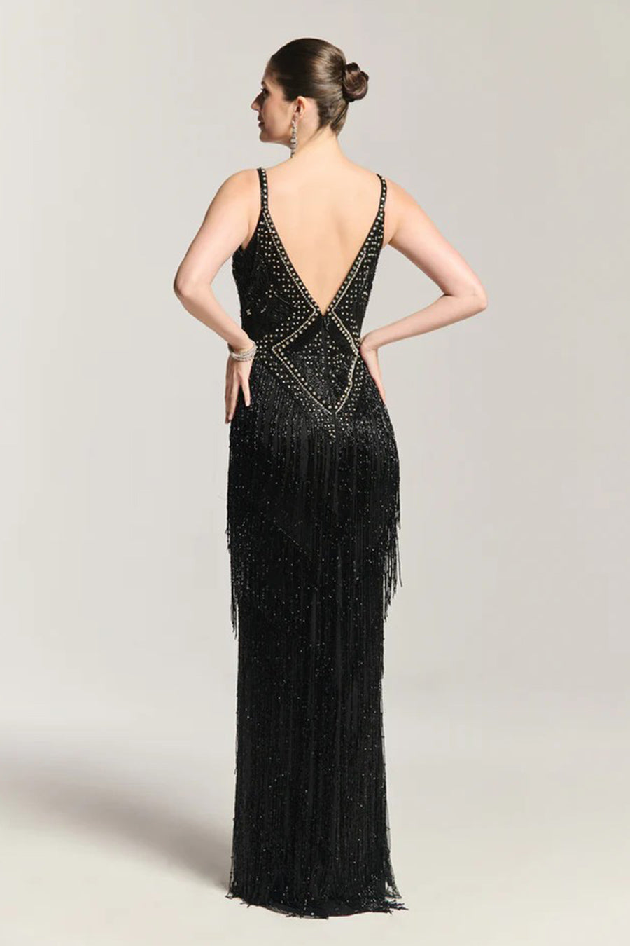 Midnight Swing Black Embellished Gown