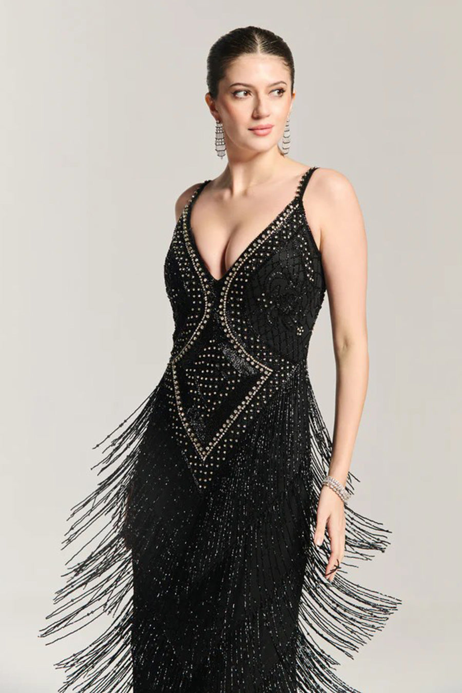 Midnight Swing Black Embellished Gown