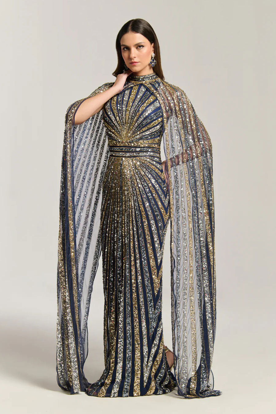 Rainbow Sparkle Embellished Gown