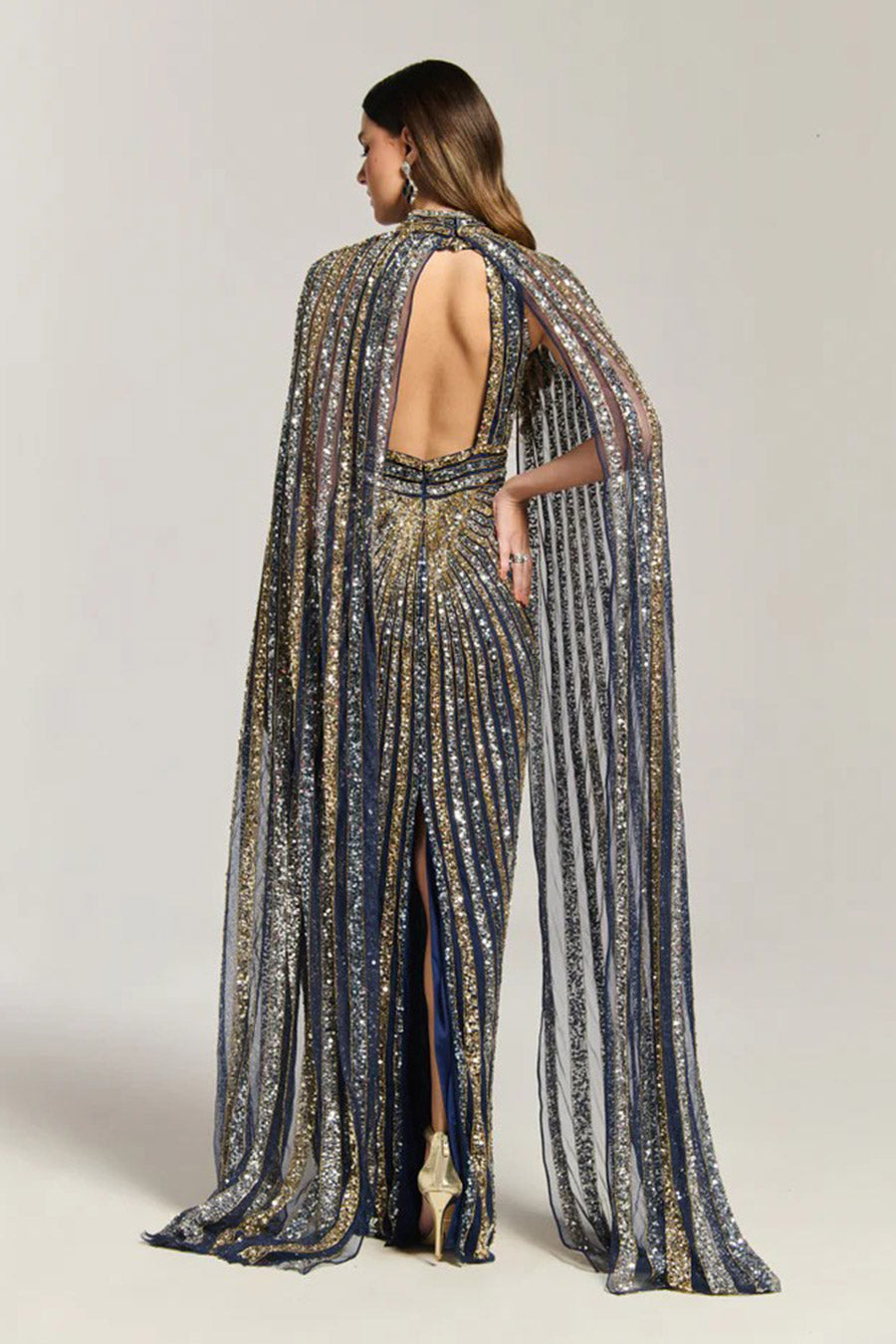 Rainbow Sparkle Embellished Gown