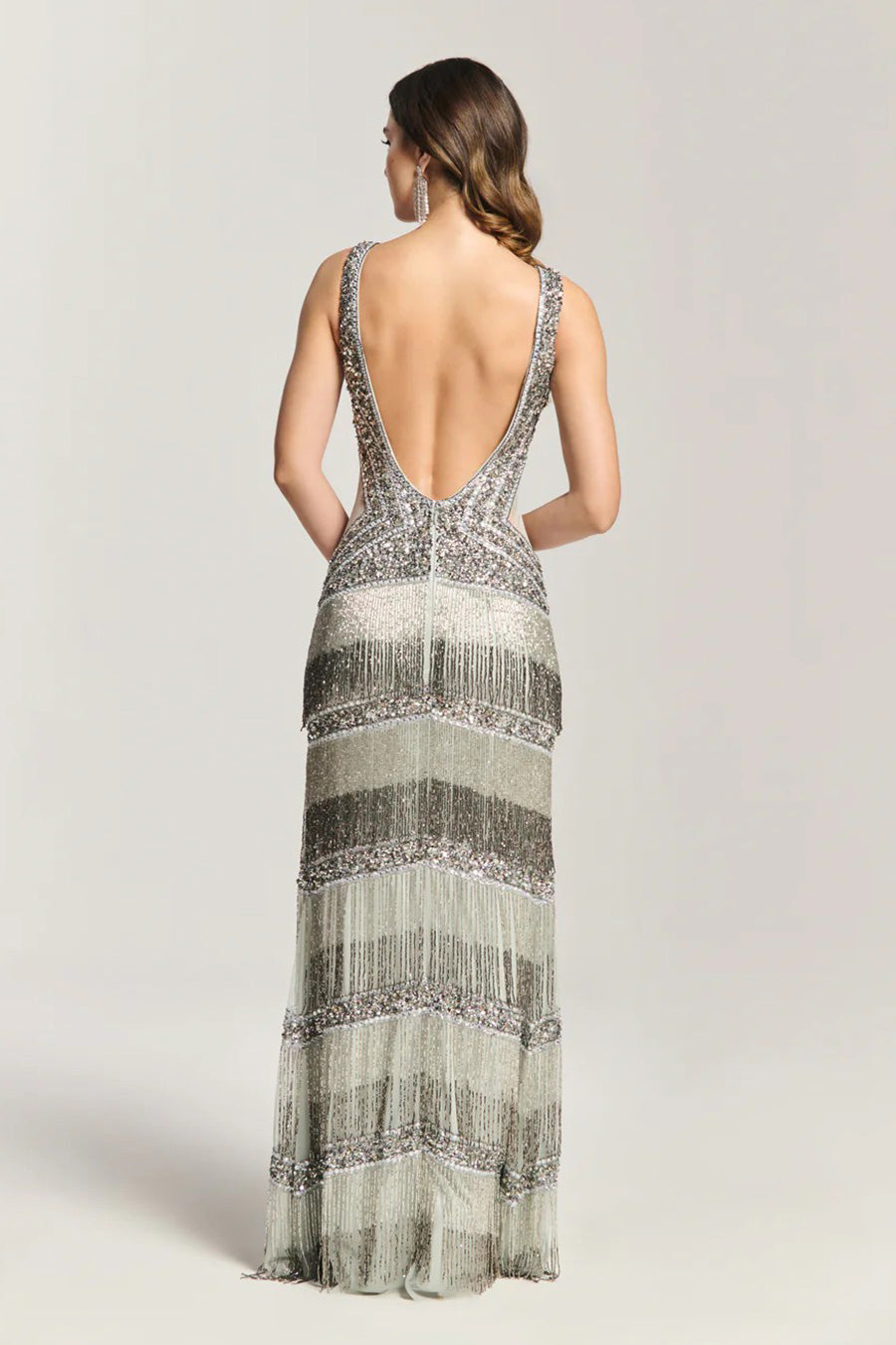 Starry Night Silver Embellished Gown