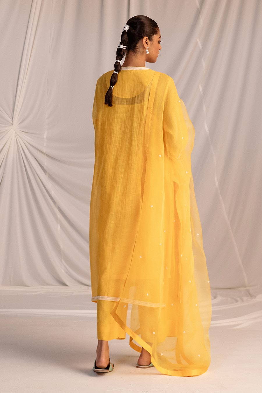 Yellow Embroidered Kurta & Pant Set
