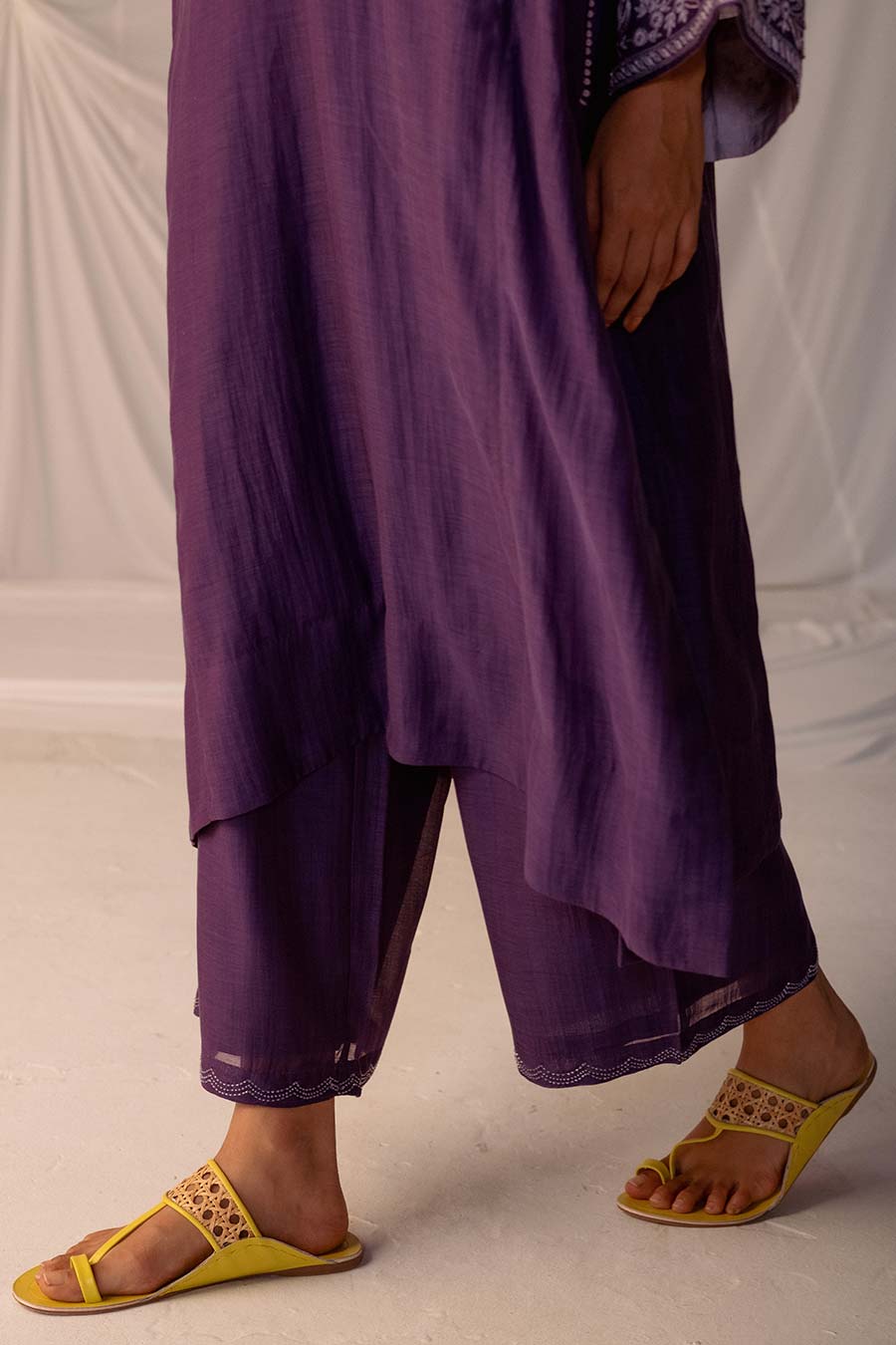 Purple Embroidered Kurta & Pant Set