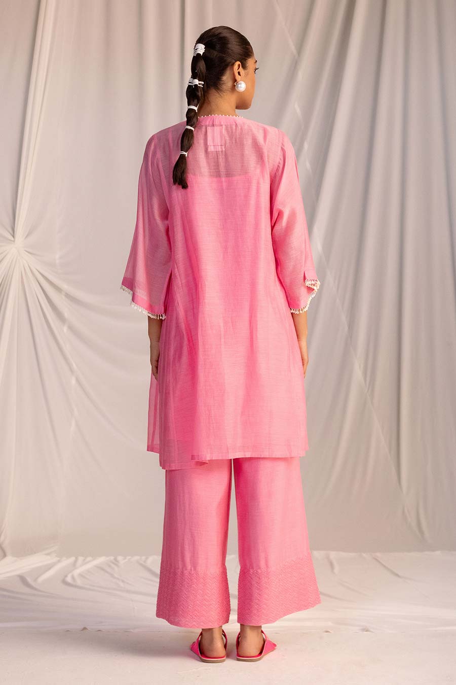 Pink Embellished Tunic & Pant Set