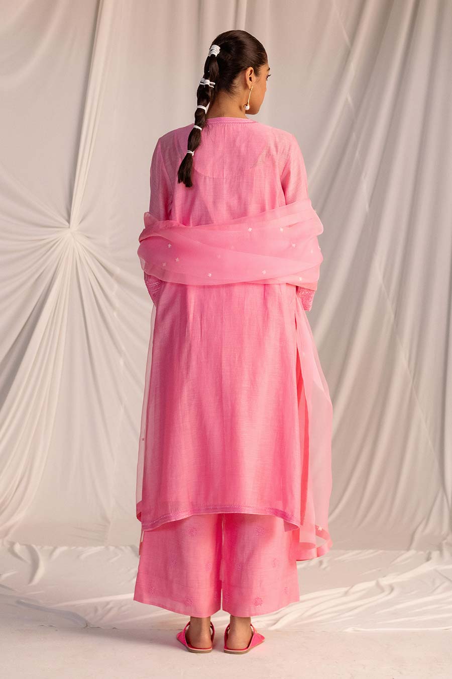 Pink Embroidered Kurta & Pant Set