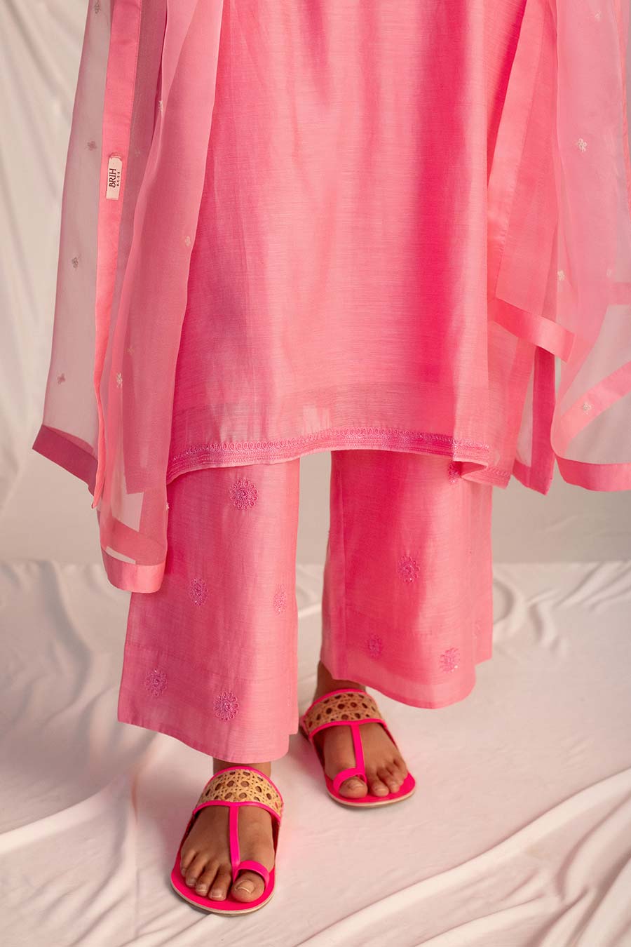 Pink Embroidered Kurta & Pant Set