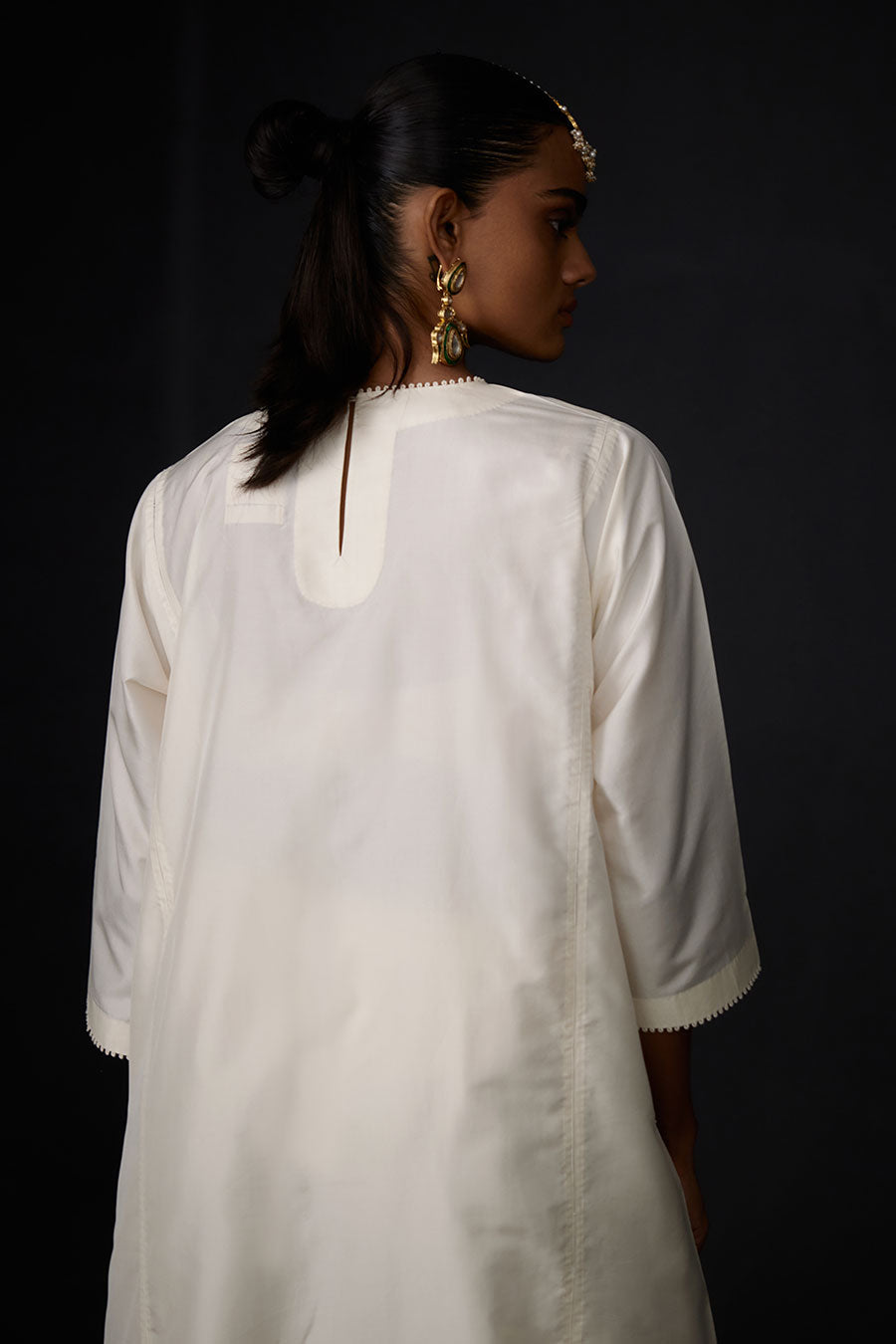 Ivory Embroidered Pocket Kurta & Pant Set