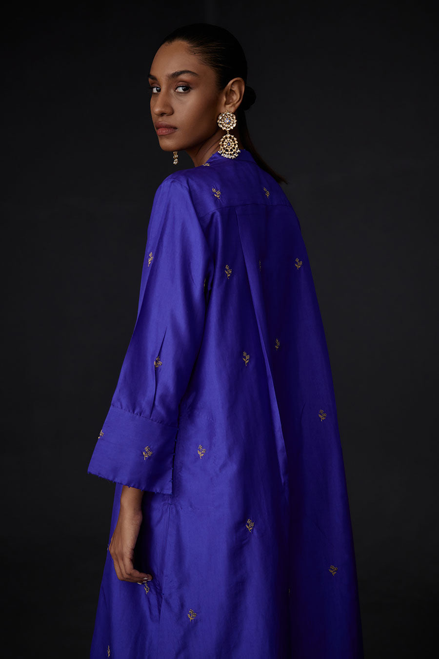Persian Blue Embroidered Kurta & Pant Set