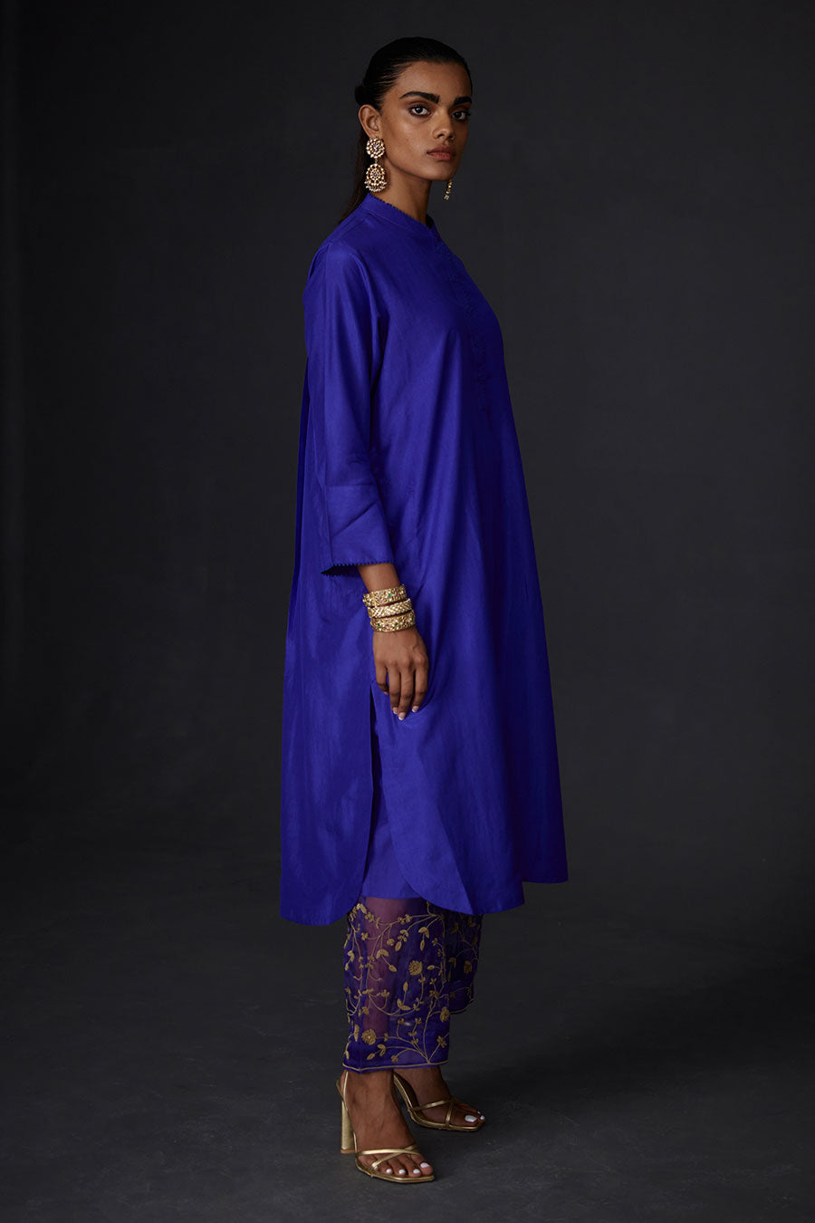 Persian Blue Tunic & Embroidered Pant Set