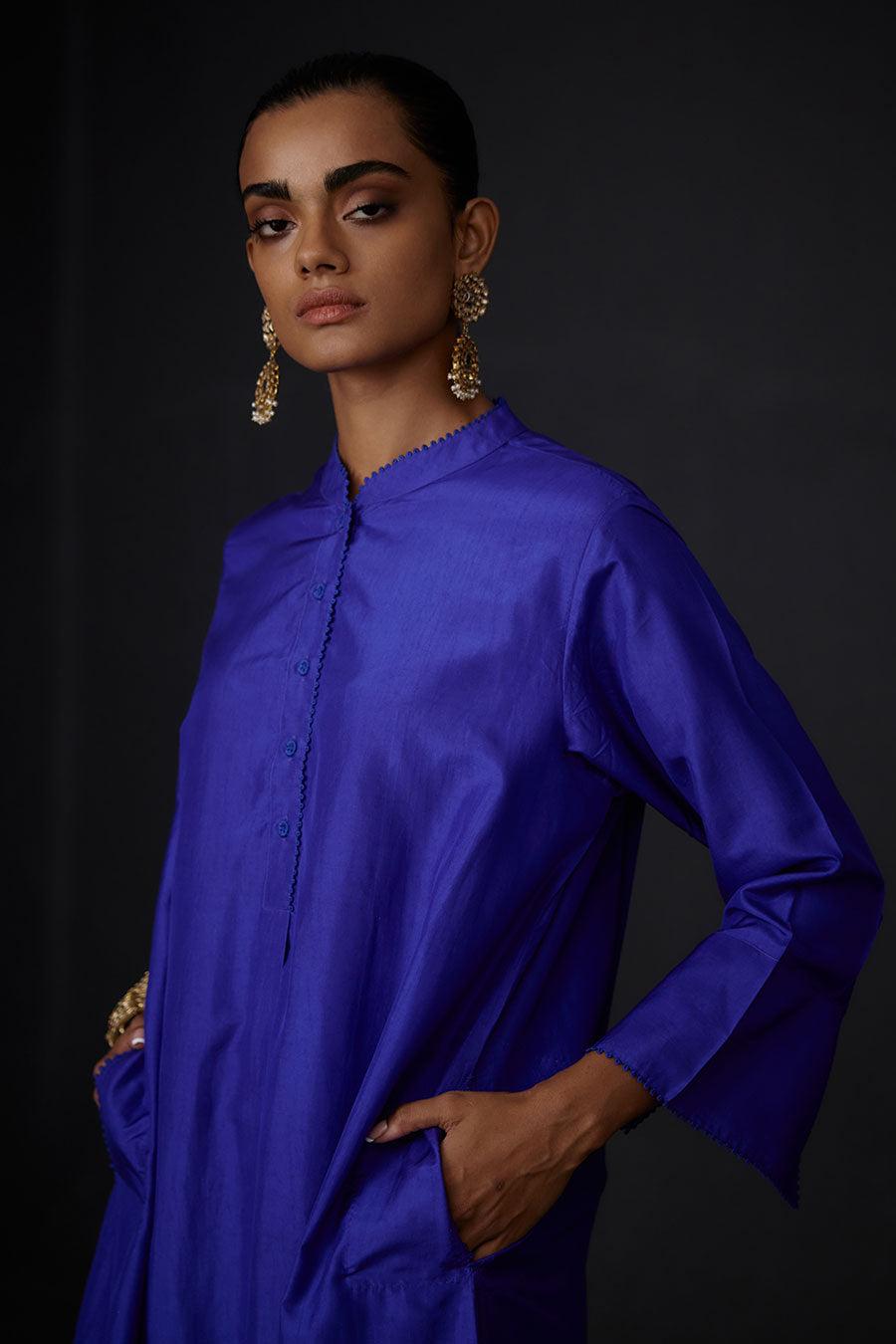 Persian Blue Tunic & Embroidered Pant Set