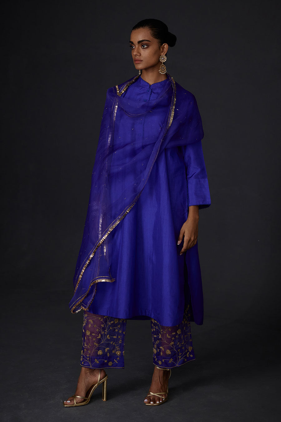 Persian Blue Embroidered Dupatta